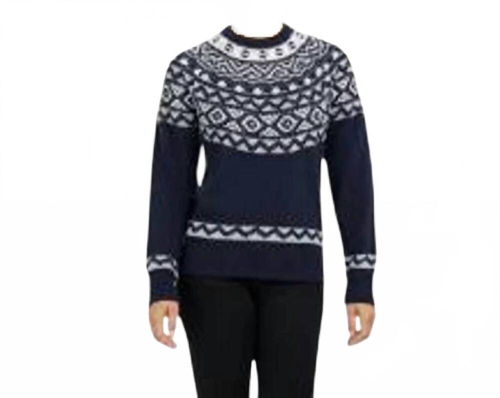 NEW SKI-DOO warm fair isle acrylic pullover sweater in navy